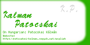 kalman patocskai business card